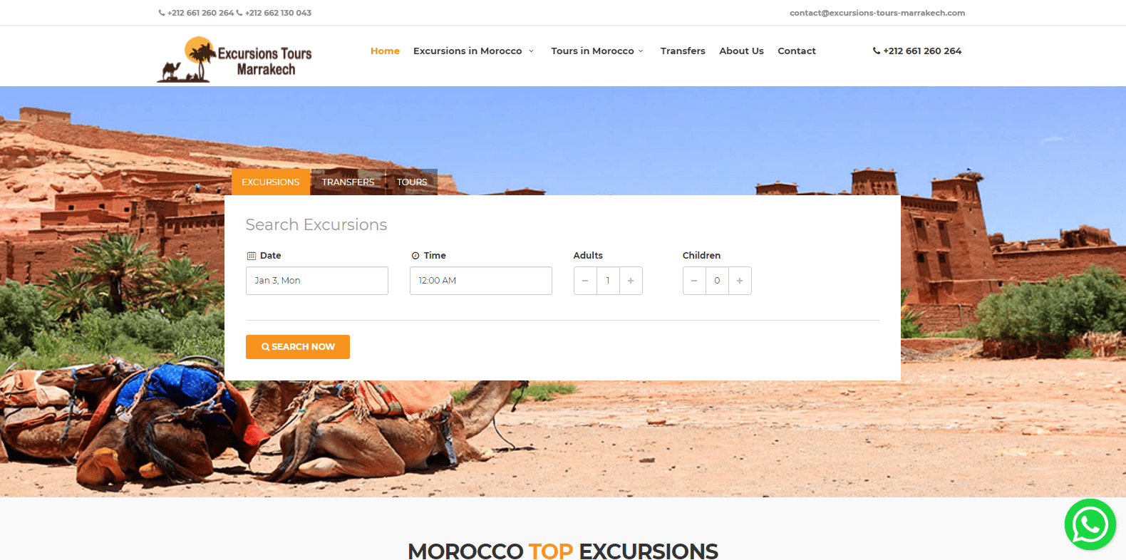 création de site web pour Excursions Tours Marrakech